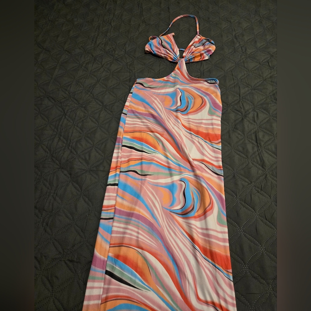 Colorful Swirl Pattern Dress - Picture 2 of 2